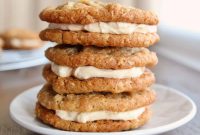 Chewy Coconut Oatmeal Cookie Sandwiches — Coconut Oat Cream Treats