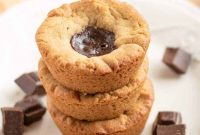 Peanut Butter Cookie Cups with Gooey Chocolate Filling