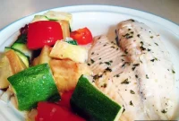 Parmesan-Roasted Vegetables with Broiled Tilapia Recipe