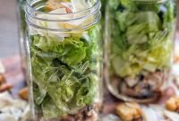 Grilled Chicken Caesar Mason Jar Salads: Quick Prep for Meal Prep