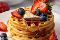 Thick, Fluffy Buttermilk Waffles Recipe for Crispy Edges