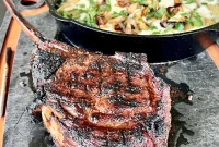 Grilled Tomahawk Ribeyes with Cast-Iron Potatoes