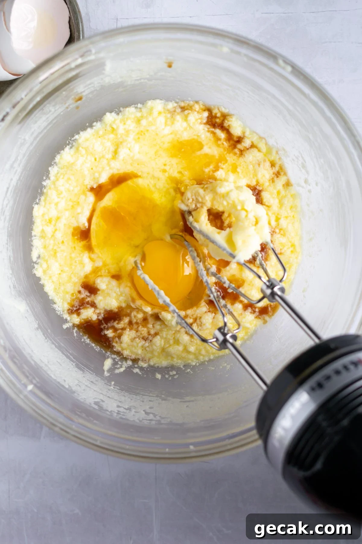No-Bake Graham Cracker Cake Recipe: Layered Dessert with Creamy Filling 7 second egg and vanilla added to creamed butter and sugar