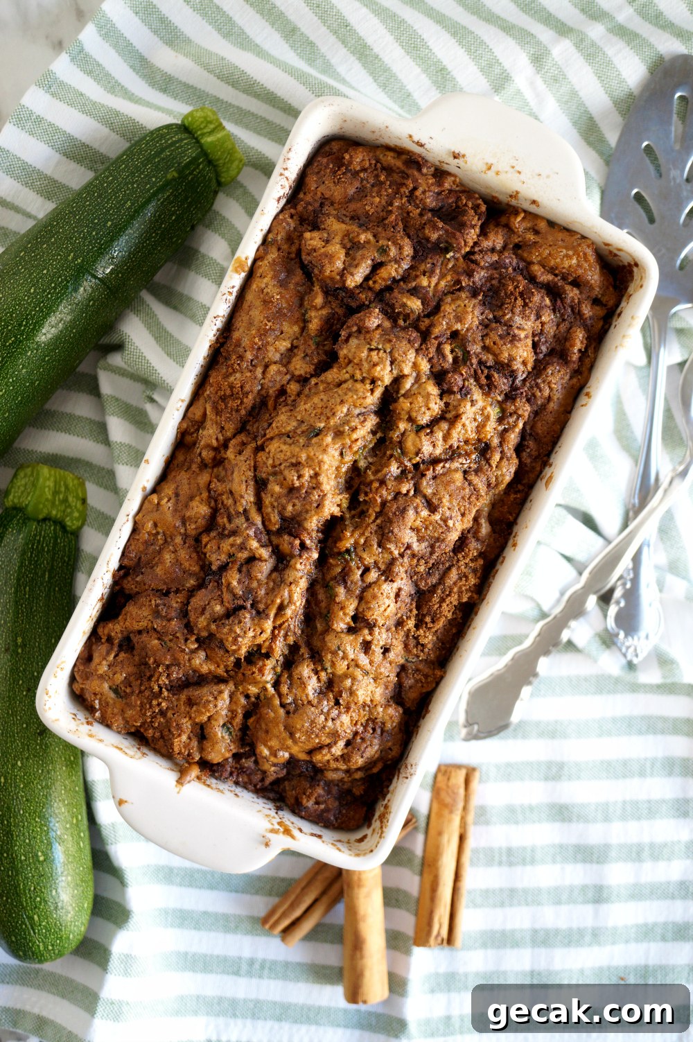 overhead photo of zucchini bread