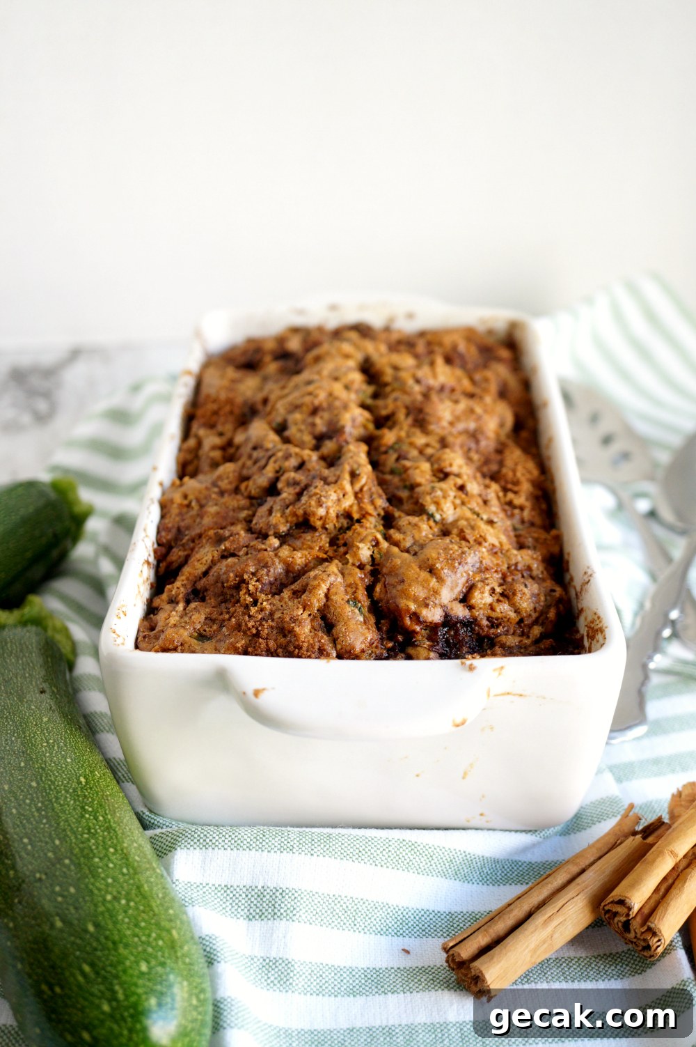 loaf of vegan zucchini bread