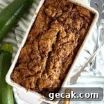 overhead photo of zucchini bread