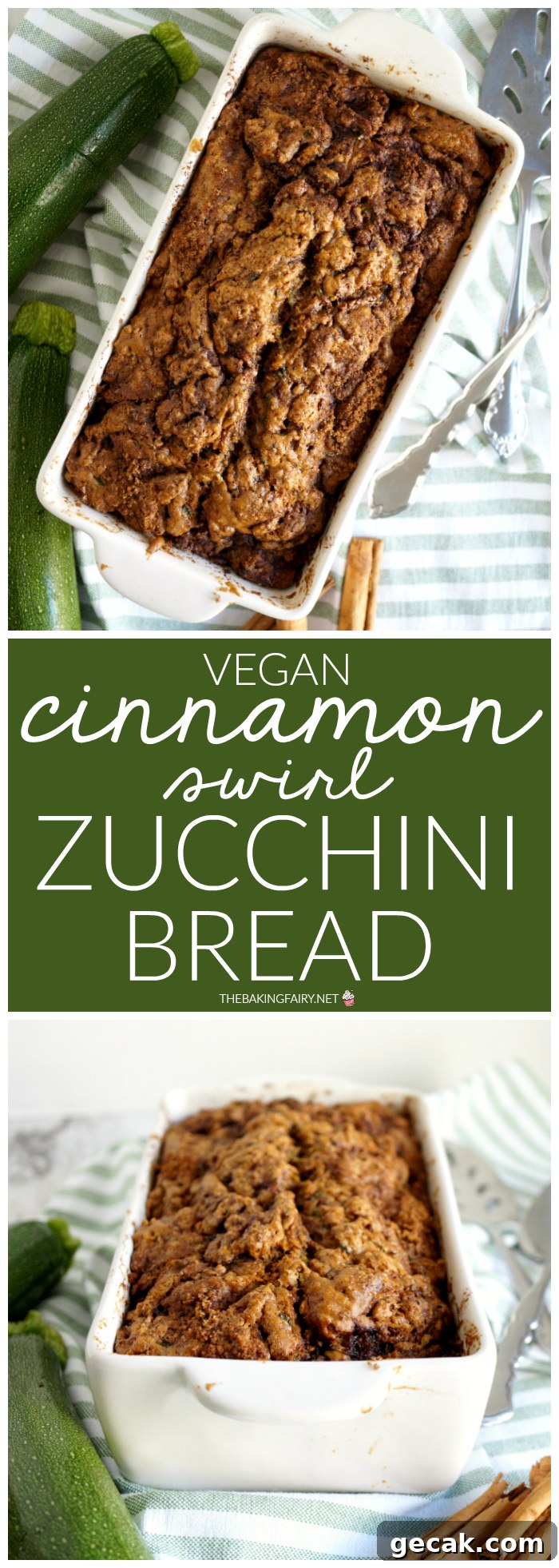 vegan cinnamon swirl zucchini bread | The Baking Fairy