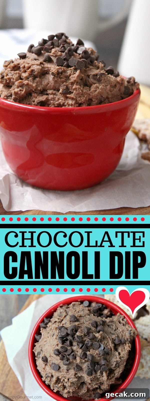 Chocolate Cannoli Dip - an easy homemade dessert dip