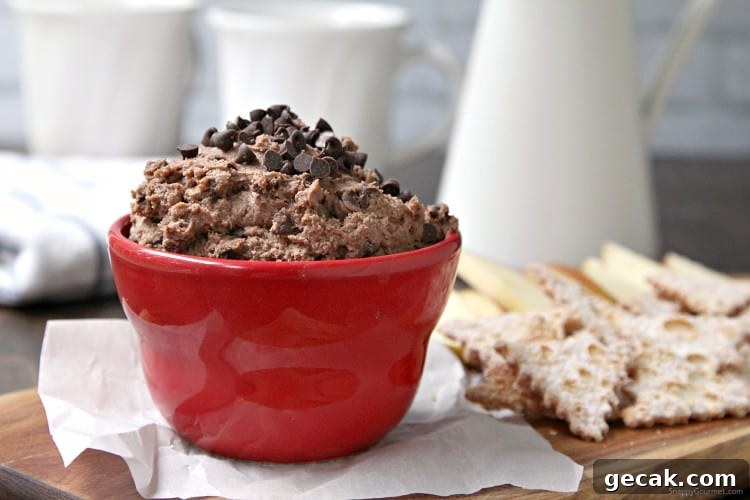 Chocolate Cannoli Dip - easy cannoli dip recipe with chocolate and chocolate chips