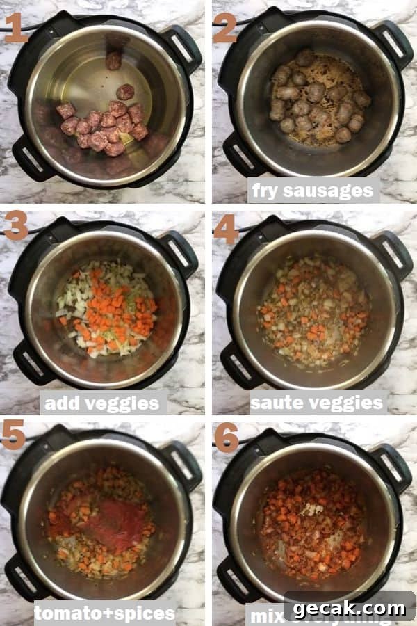 How to make sausage and beans in instant pot steps with pics