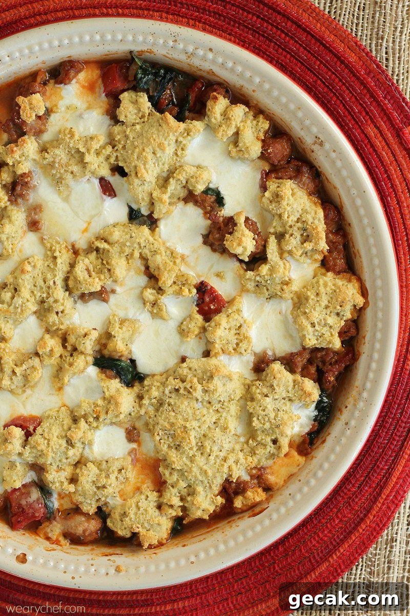 This easy Sausage Pizza Pot Pie is a new spin on pizza that makes a fun family dinner!
