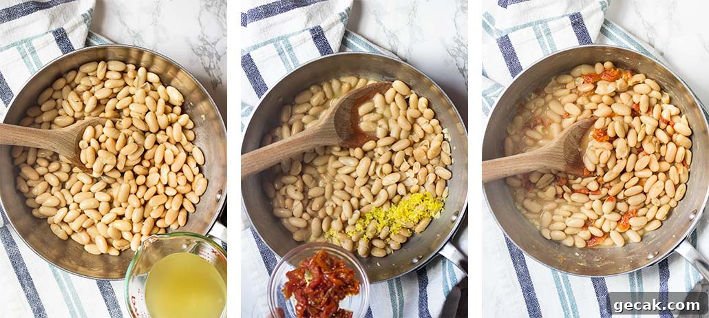 Step by step on how to make the beans.