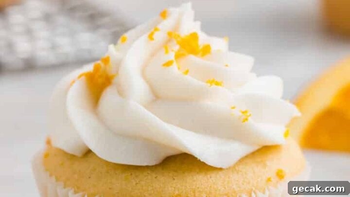 close up of a gluten free orange cupcake