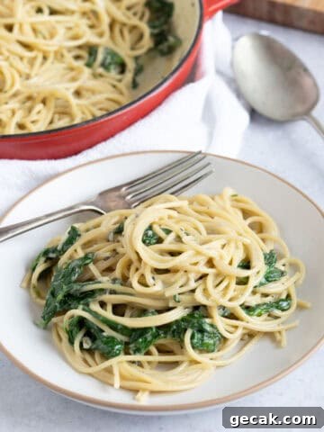 Spinach and blue cheese pasta