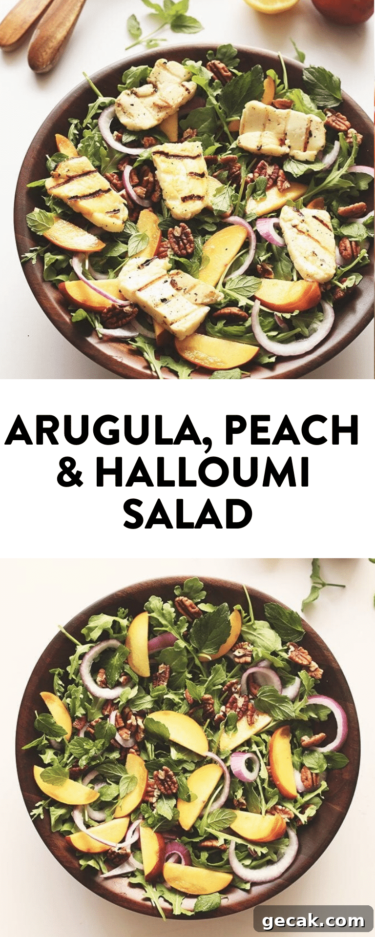 Grilled Halloumi and Peach Salad with Mint and Honey Dressing 2 img 12845 1