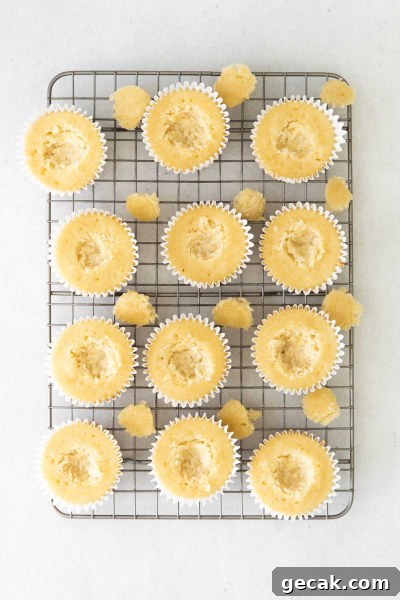 cupcake before filling with jam