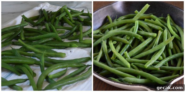 Creamy Green Bean Casserole with Garlic and Parmesan 3 blanche and shock green beans
