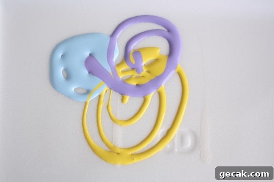 drizzled paint for stamped flower craft