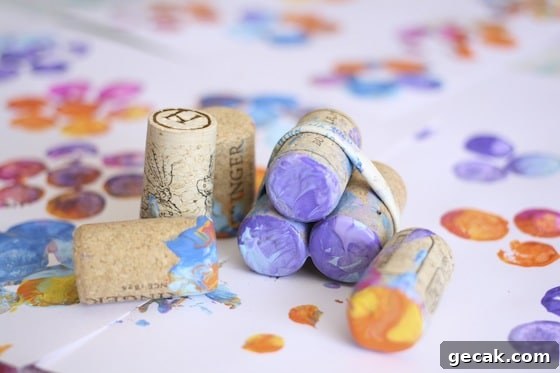 corks for stamping flowers