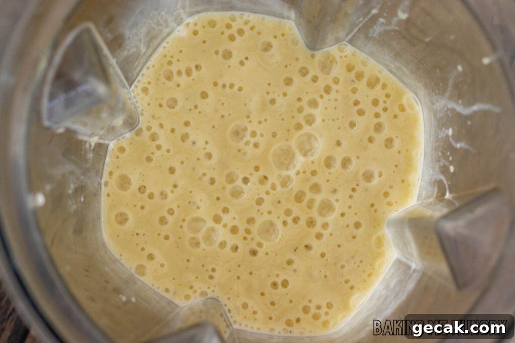 creamy liquid in blender