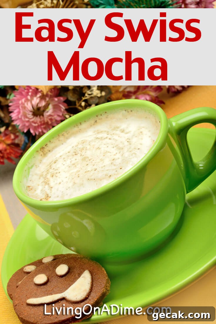 Swiss Mocha Recipe: Rich Chocolate-Coffee Drink at Home 2 Save money with this easy Swiss Mocha recipe! It's a less expensive way to enjoy this tasty treat and works well as a jar mix that you can give as a gift!