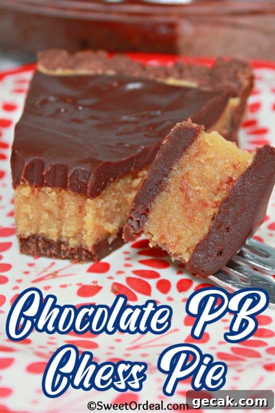 Chocolate PB Chess Pie is rich, fudgy, peanut-buttery, and unapologetically indulgent.