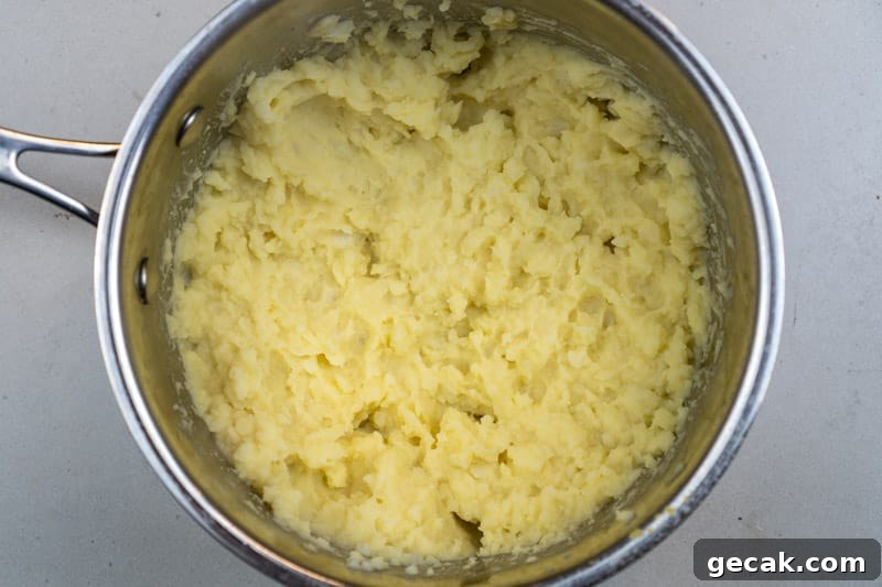 Mashing the potatoes