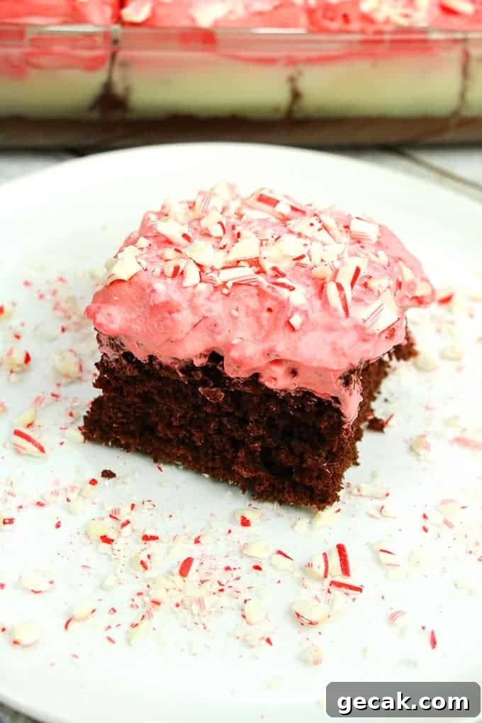 chocolate peppermint poke cake
