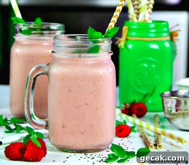 Raspberry-Banana, frozen smoothie