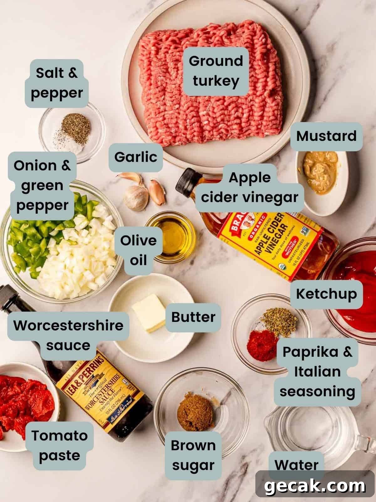 Ingredients in sloppy joe sliders.