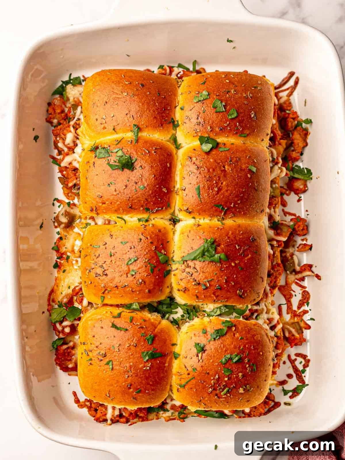 Sliders in a pan.