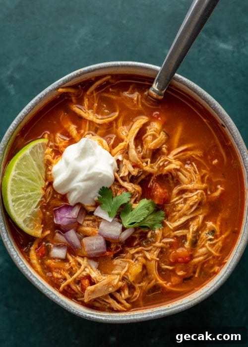 This delicious Chicken Fajita Soup is full of flavor and under 7 net carbs! Tender veggies, a spicy broth, and juicy chicken make this the BEST soup this season!