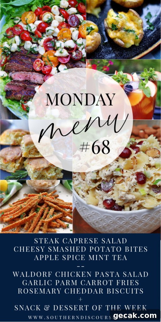 Monday Menu 68- 2 complete menus, dessert & snack of the week + breakfast ideas