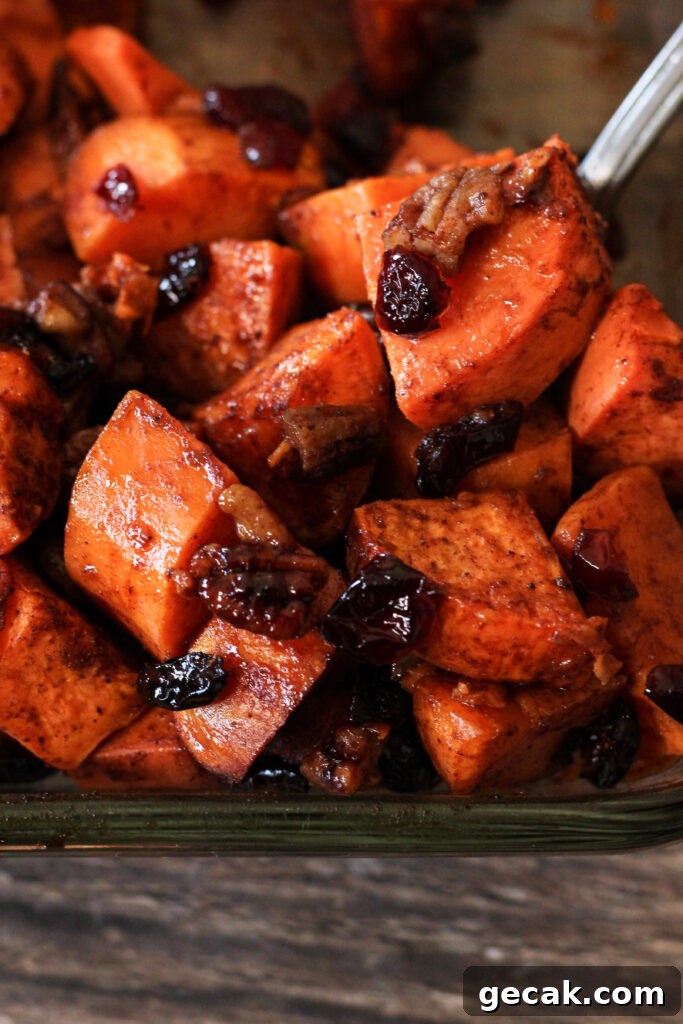 spoonful of roasted sweet potatoes