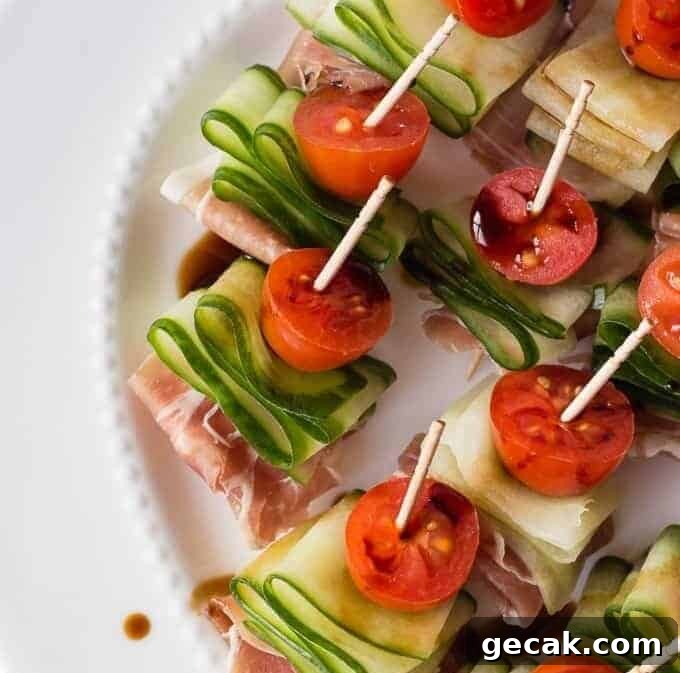 A plate with Whole 30 cucumber bites.