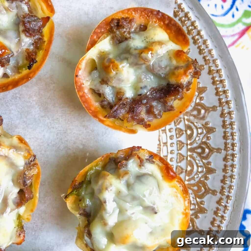 easy cheesesteak cup appetizer