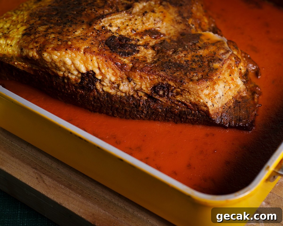 A brisket that's been refrigerated for 12 hours.
