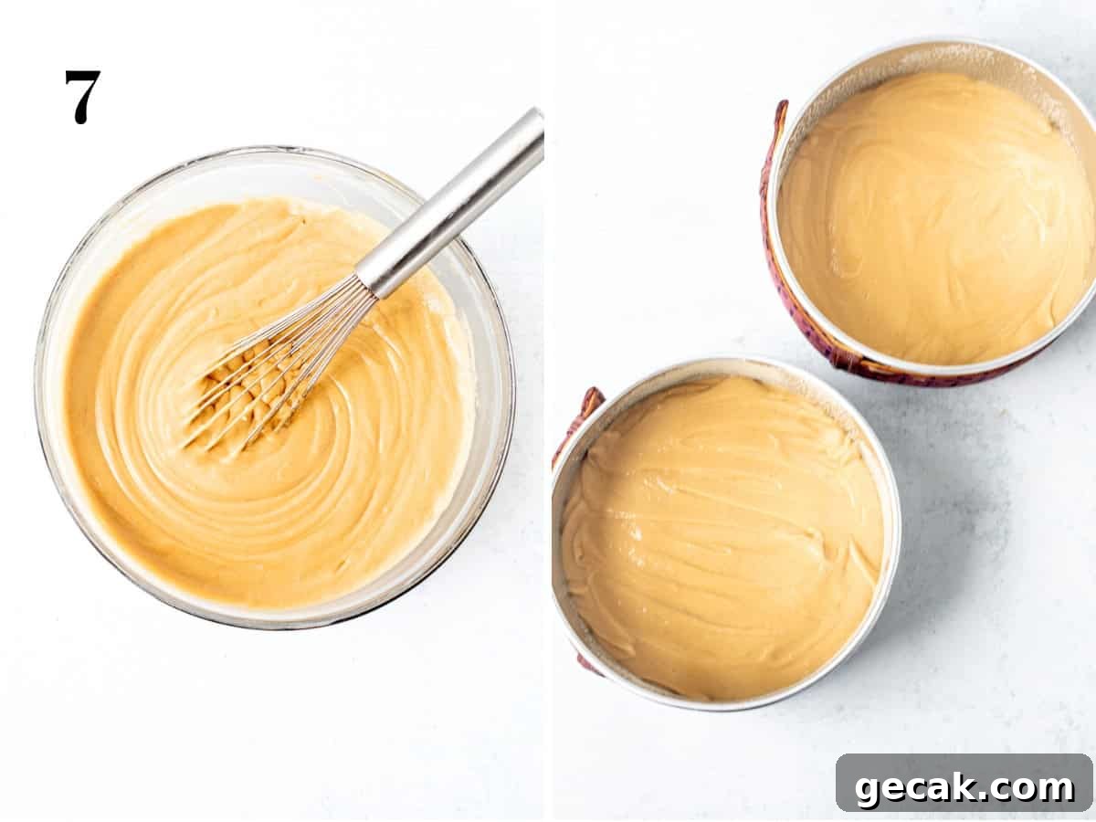Cake pans with batter