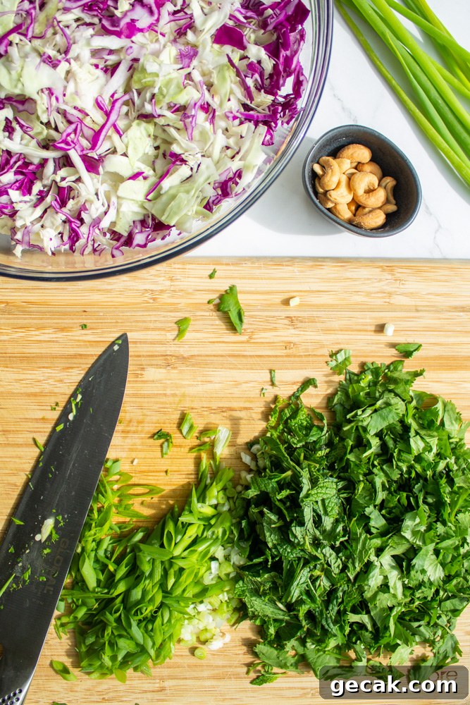 Crispy Chinese Chicken Salad with Sesame-Ginger Dressing 5 Herbs and Cabbage
