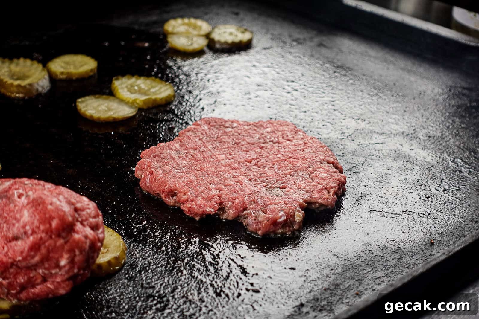 Griddled Pickle Smash Burgers with Crispy Edges 6 Cooking Pickle Smash Burgers on Traeger Flatrock Griddle