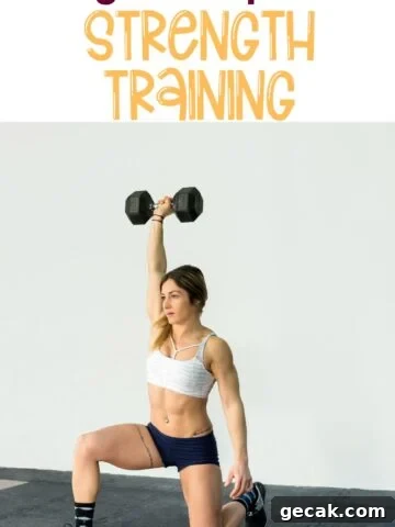 Woman in white sports bra and shorts performing a lunge with a dumbbell.