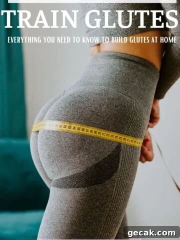 Close up of a woman's glutes in grey pants with a measuring tape around them.