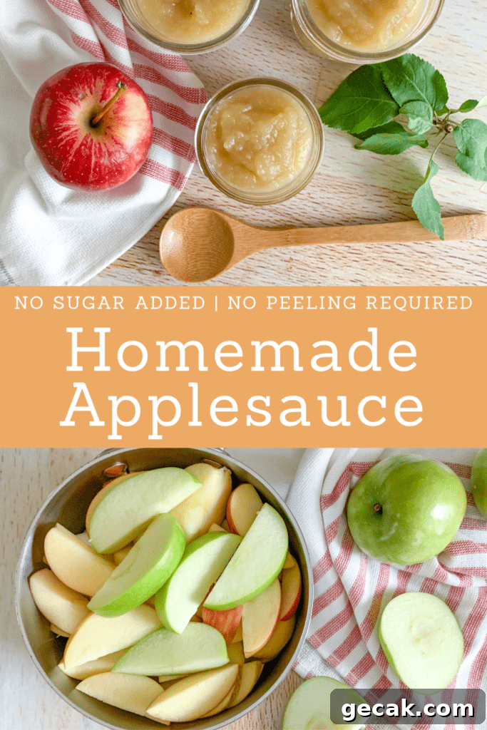 Homemade applesauce with no added sugar. 