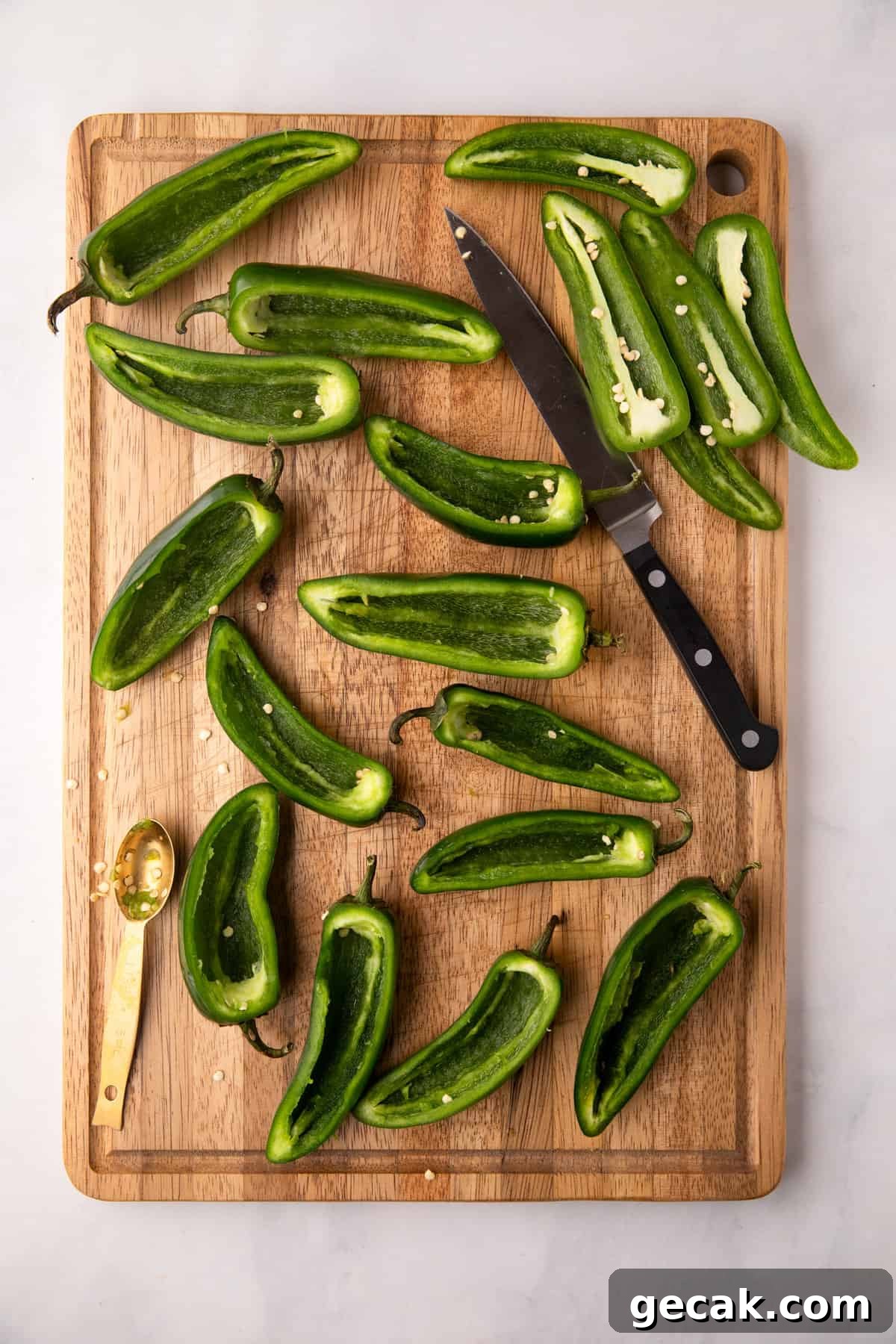 Prepared jalepenos with on cutting boards for Texas Twinkies