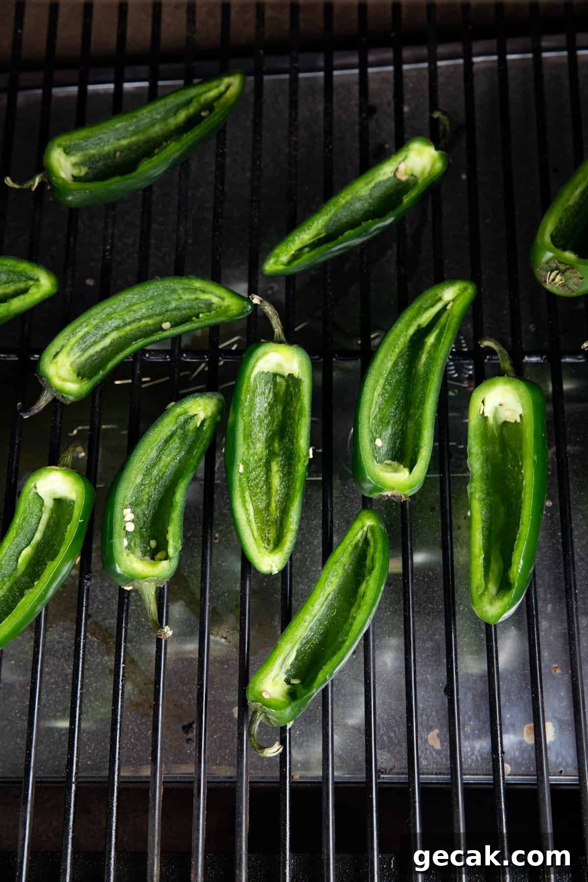 Prepared jalepenos with grill for Texas Twinkies