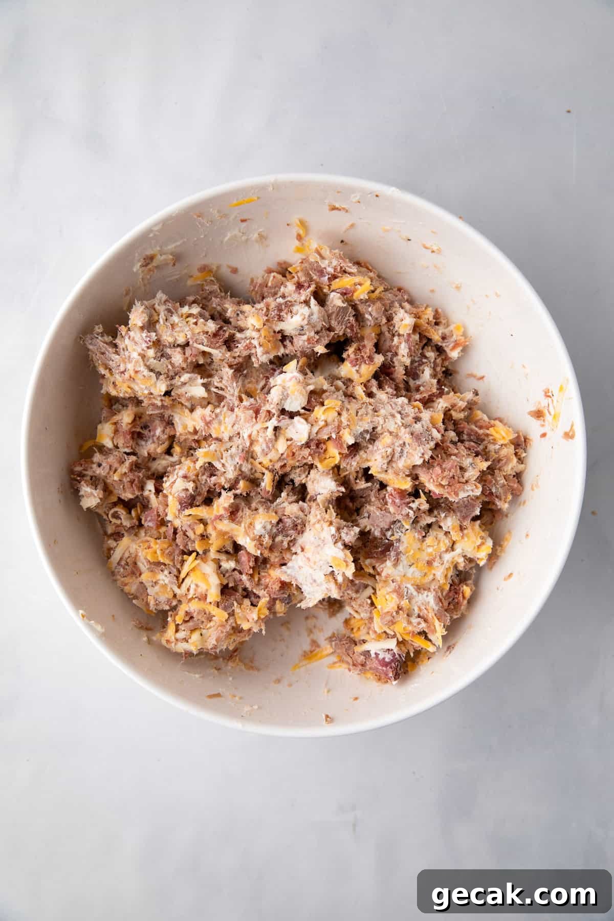 Mixing Texas Twinkies fillingingredients in mixing bowl