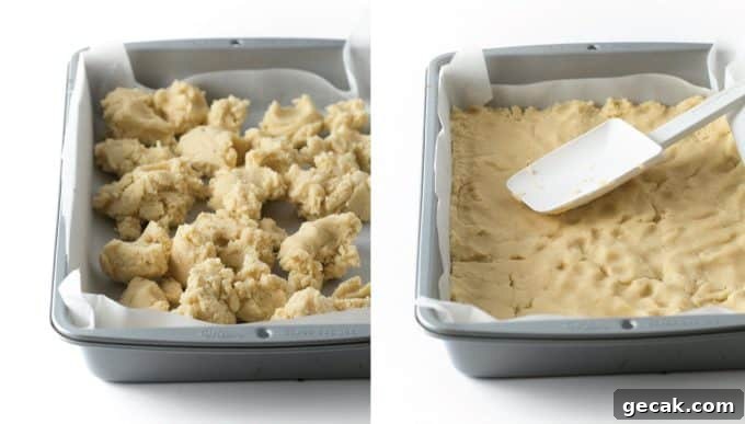 How to press sugar cookie dough into 9x13 pan with spatula