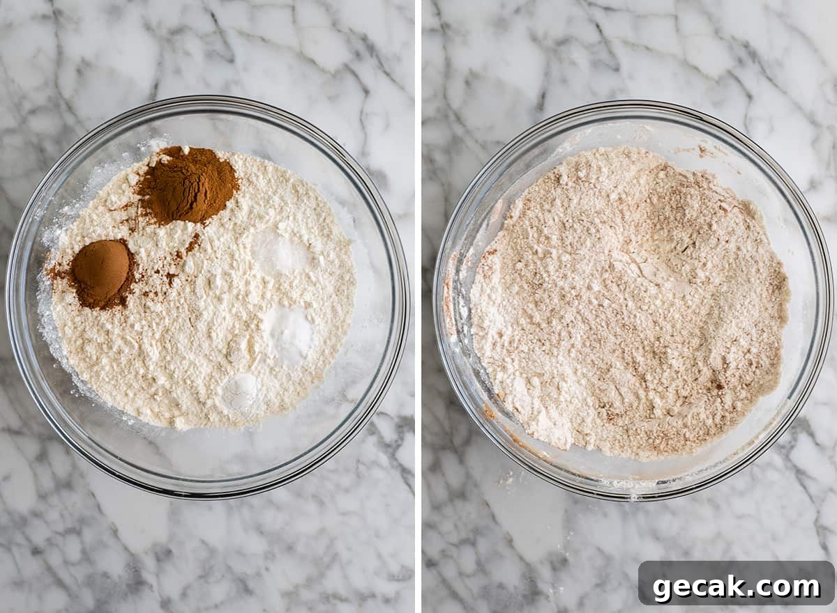 two overhead photos showing how to make Pumpkin Chocolate Chip Cookies