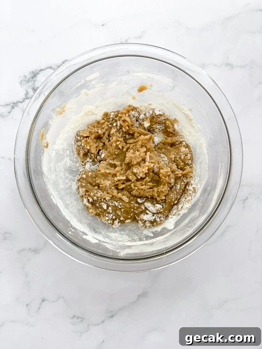 mixing in dry ingredients