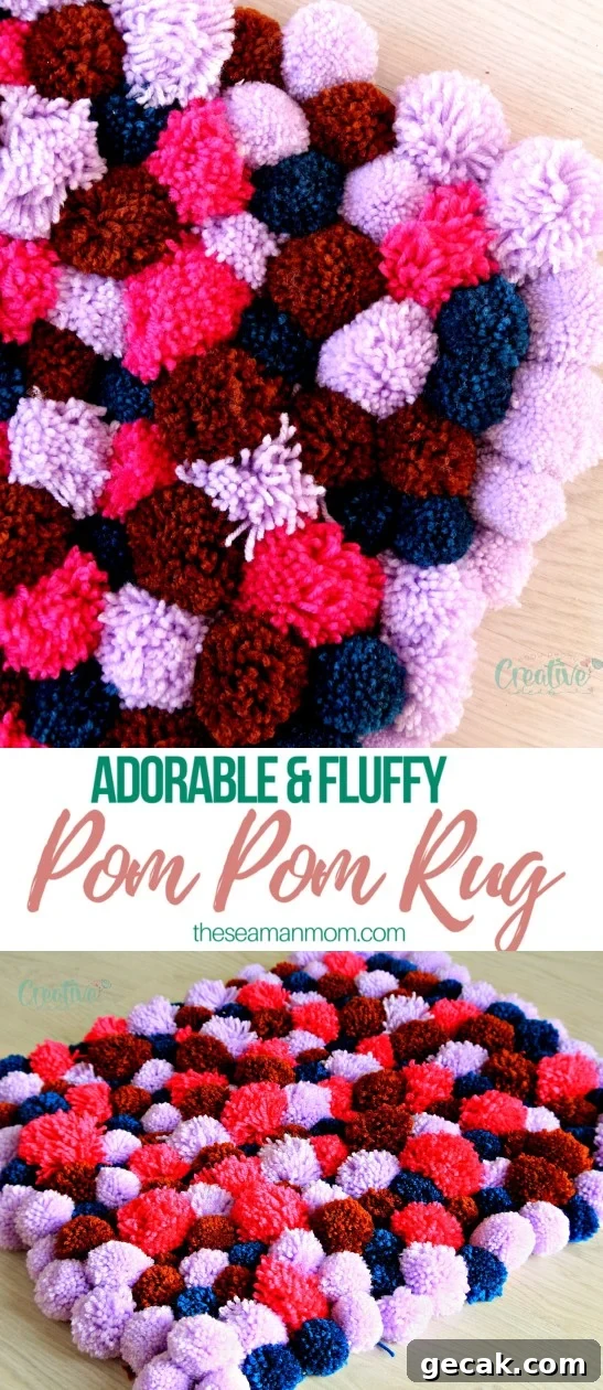 DIY pom pom rug